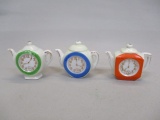 3 Miniature Teapot Clock Figurines Occupied Japan 2