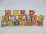 17 Vintage Wooden Blocks