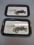 2 Vintage Metal Serving Trays  14