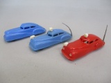 1950's/60's Thomas Toys ACME  Plastic Fire Chief Car, Police Car & Sedan