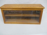 Custom Built Wood Show Case w/Glass Front & 2 Shelves