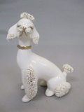 1950's White Spaghetti Poodle w/Gold Trim