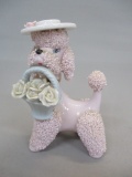Napco 4R3886 Pink Spaghetti Trim Poodle w/Flower Basket 5