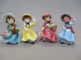 4 Porcelain Girl Figurines  Made in Japan