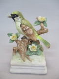 Gorham Bisque Porcelain Bird on Branch Music Box