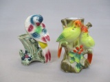 2 Ceramic Bird Planters Made in Japan