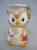 Vintage Lefton Ceramic Owl Graduation Bank