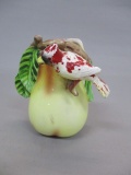 Pear w/Red Bird Ceramic Wall Pocket