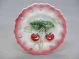 Vintage Ceramic Wall Pocket w/Cherry's