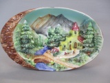 Ucagco Ceramic 3D Mountain Scene Wall Plaque