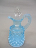 Fenton Blue Opalescent Hobnail Cruet 4 1/2