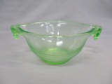 1920's Green Depression Glass Batter Bowl w/Handles