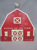 Dept. 56 Snowbabies Babies On The Farm Barn Back Drop Display