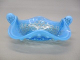 Fenton Blue Opalescent Hobnail Bon Bon Dish
