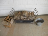 Home Made Firewood Storage Ben w/Wood & Ash Bucket