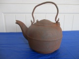 Antique Civil War Era Large Cast Iron Tea Kettle