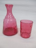 Fenton Cranberry Thumbprint 7 1/2