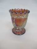Westmoreland Peacock Carnival Glass Sugar Bowl
