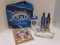 Superbowl Collectors Box. Cushion Magazine, Cup, Two Boxes Lapel Pins, Two Beers.