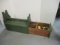 Green Wood Storage Box with Drawer and Handle. Contains Gun Supplies and Bullets.