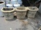 3 Sculpted Flower Cement Planters