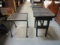 Metal Table/Plant Stand and Wood Porch Table.