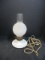 Vintage Milk Glass Lamp with Globe.