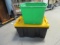 X-Large Black Tote with Lid and Green Tote with No Lid.