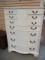 Bow Front Chest of Drawers ,Flower Edge, 6 Small Drawers and Shelf. 3 Large Drawers.