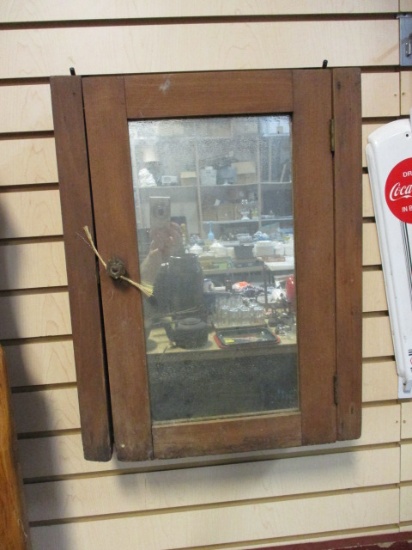 Vintage Wood Medicine/Storage Cabinet with Three Shelves.