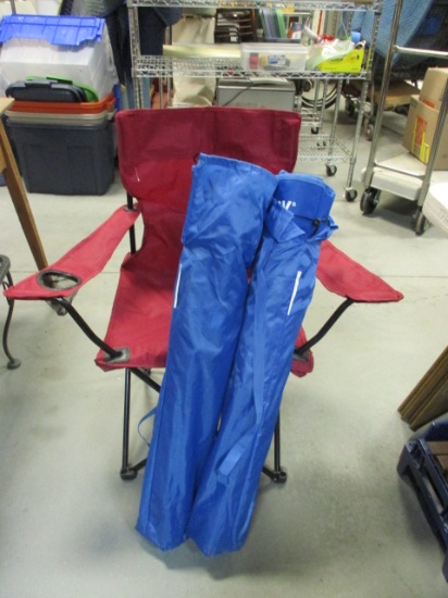 Three Academy of Sports Folding Sports Chairs.