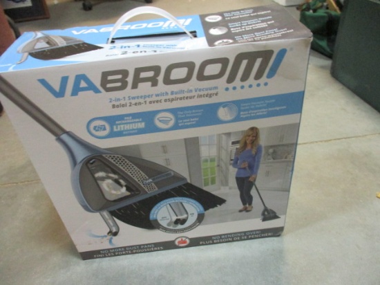 Vabroom 2-in-I Sweeper with Built in Vacuum, Rechargeable Lithium Battery.