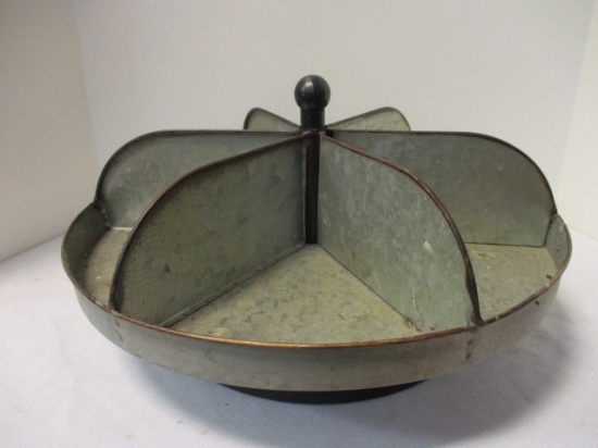 Galvanized Metal Lazy Susan.