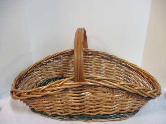Large Wicker Gathering Basket with Handle.