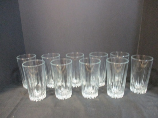 Ten Matching Crystal Tea Glasses.