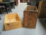 Texaco Oil Crate and Remelluri Canada 1999 Wine Box/Crate.