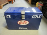 Vintage Metal Pepsi Cola Cooler with Handles.