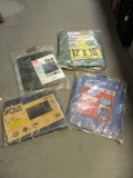 Four Tarps, 12' x 18',; 5r. 6'' x 7'6''; Two 8 x 10'