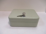 Metal Key Storage Lock Box with Key.  Looks Unused.
