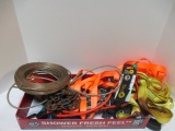 Box of Chains, Wire Rope, Tie Downs Straps, Etc.