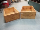 Two Wood Wine Crates/Boxes.