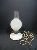 Vintage Milk Glass Lamp with Globe.