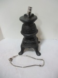 Metal Stove Look Lamp Base.  Needs Wiring.