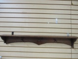 Vintage Wood Shelf with Three Hanging Knobs. Chip on Bottom Corner.