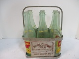 Vintage Metal Royal Crown Cola Carrier with Six Bottles.