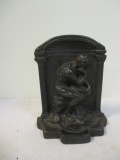 Cast Iron Single Bookend, Man Thinking.