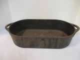 Cast Iron Long Oval Dish Fish Fryer with Handles. Ade in USA.