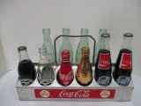 Vintage Metal Carrying Tray for Twelve Bottles RARE, Contains ten Bottles.