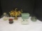 Gold Leaf Twisted Tree, Bud Vase, Mint Green Planter,