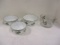 Enamel 3 PC Bowls, & Glass Christmas Bowl